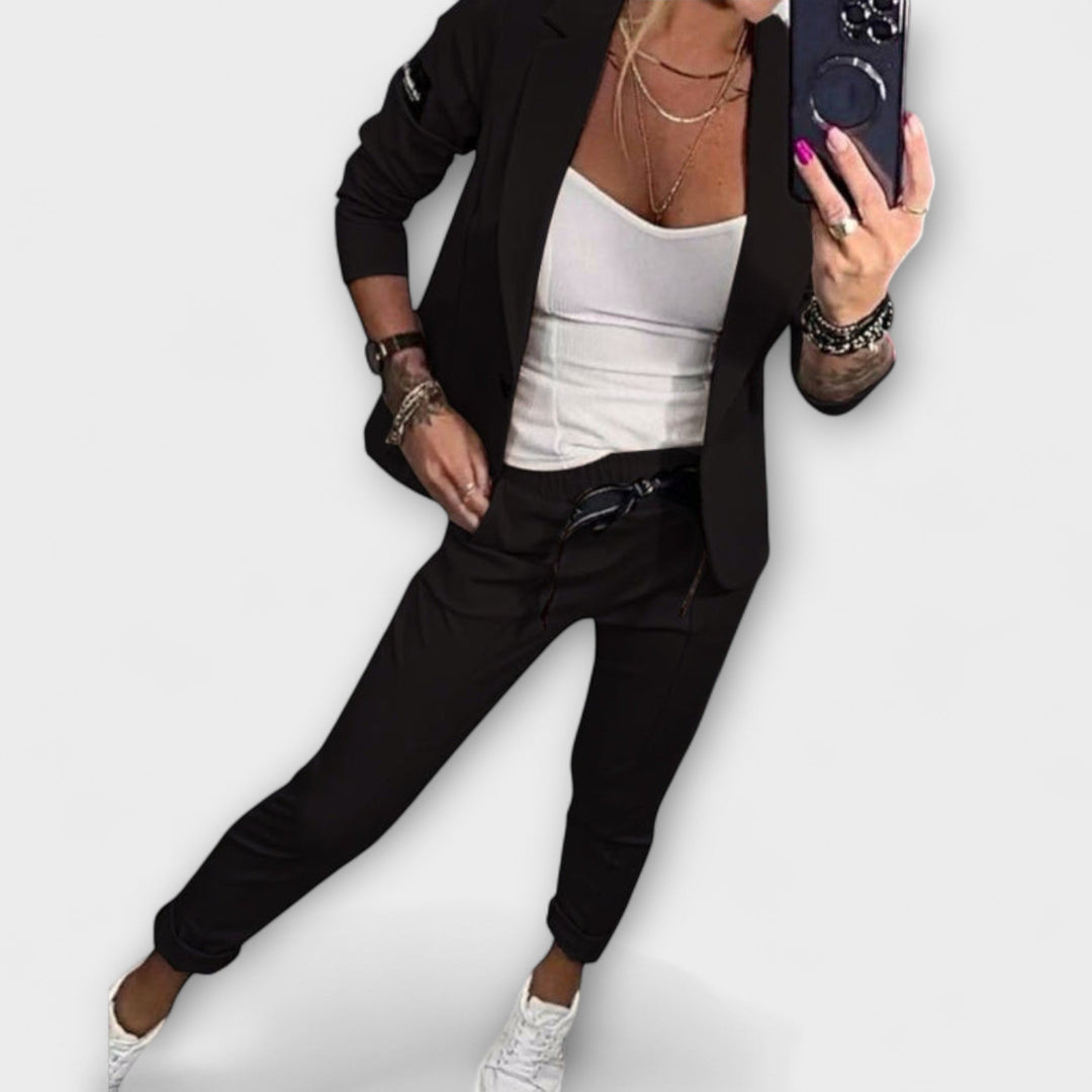 Vionne | Elegant Set Of Top, Jacket, And Pants