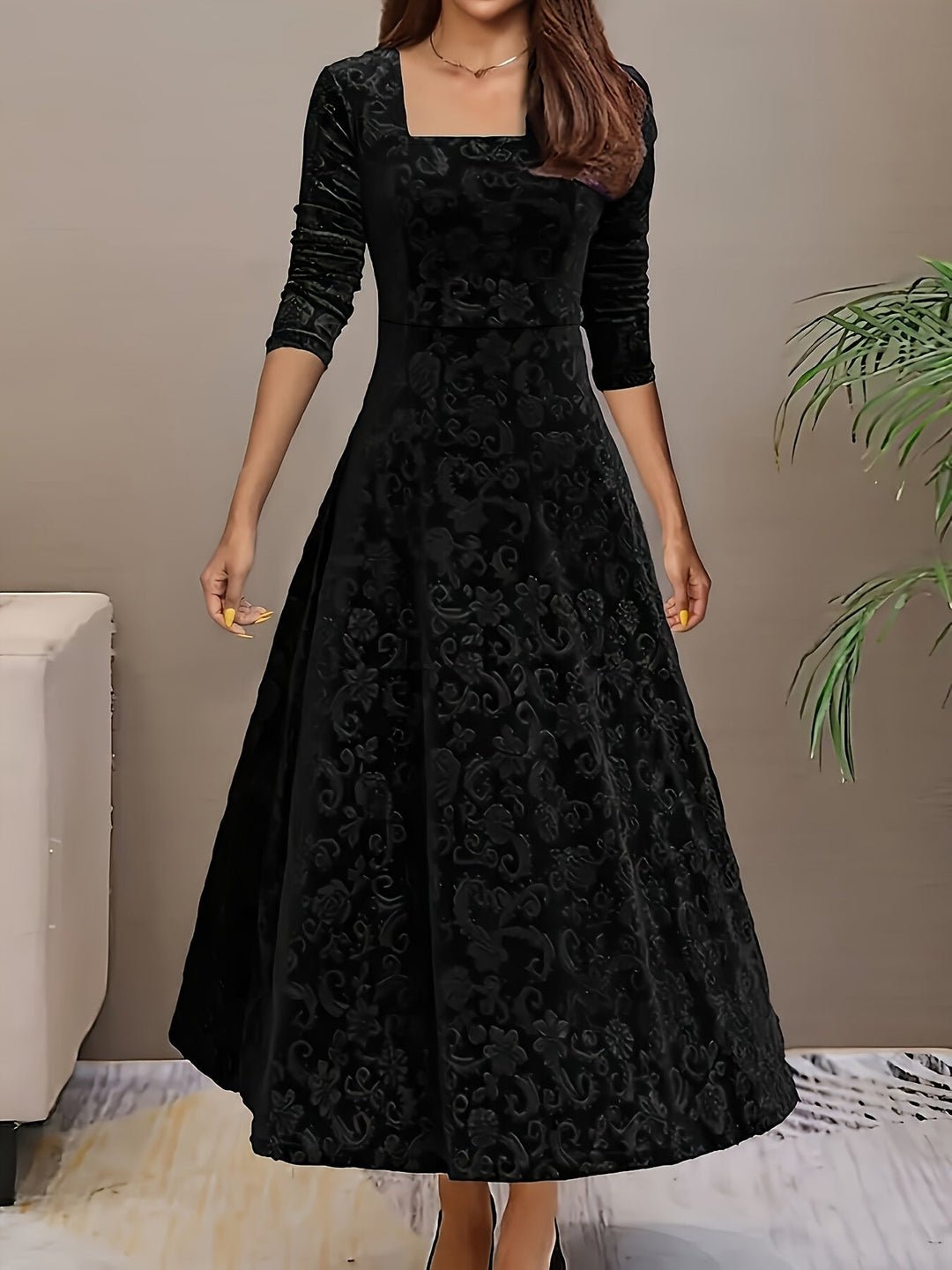 Amelia | Women’s Square Neck Party Dress