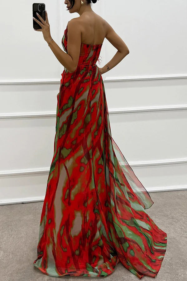 Audrey | Women’s One Shoulder Slit Maxi Dress