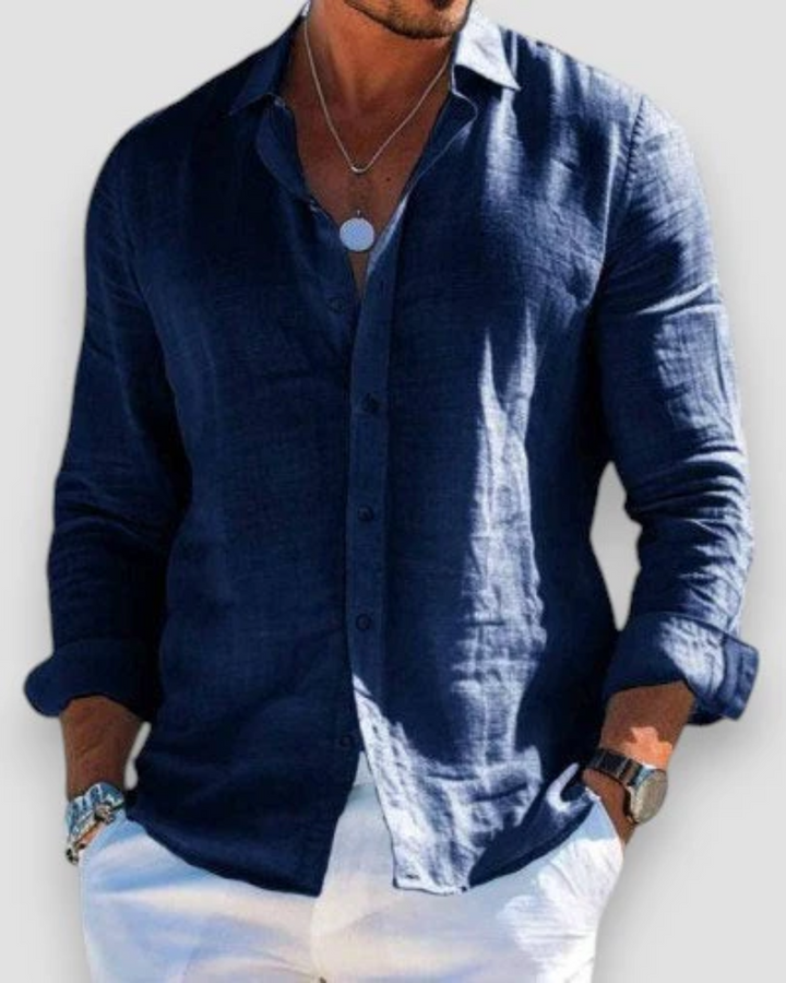 Men’s Casual Long Sleeve Shirt Lightweight Breathable Fabric 6