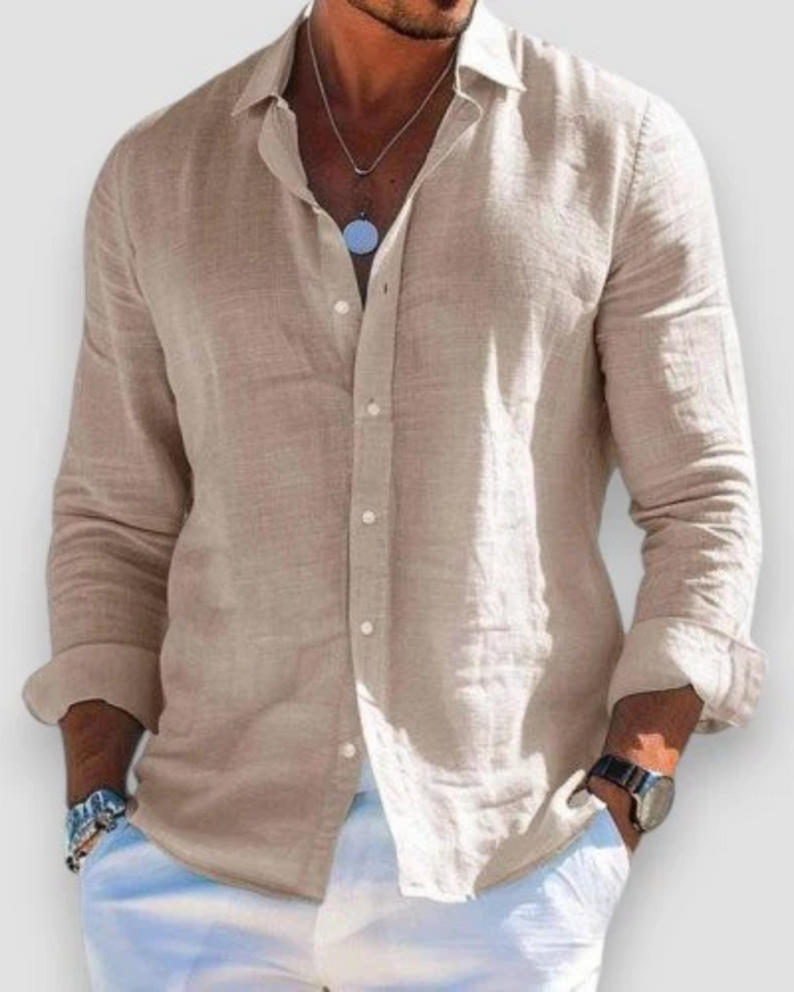 Men’s Casual Long Sleeve Shirt Lightweight Breathable Fabric 8