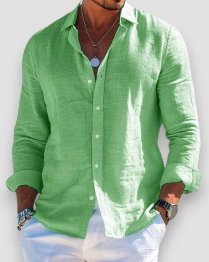 Men’s Casual Long Sleeve Shirt Lightweight Breathable Fabric 9