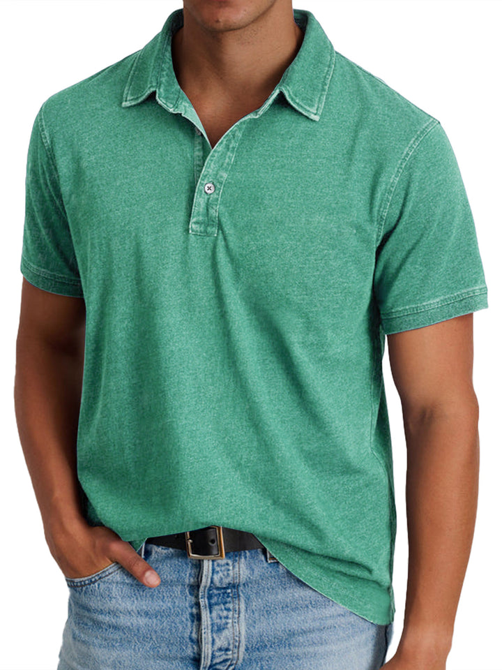 Men’s Long Sleeve Polo Shirt Refined Collar and Tailored Fit 1
