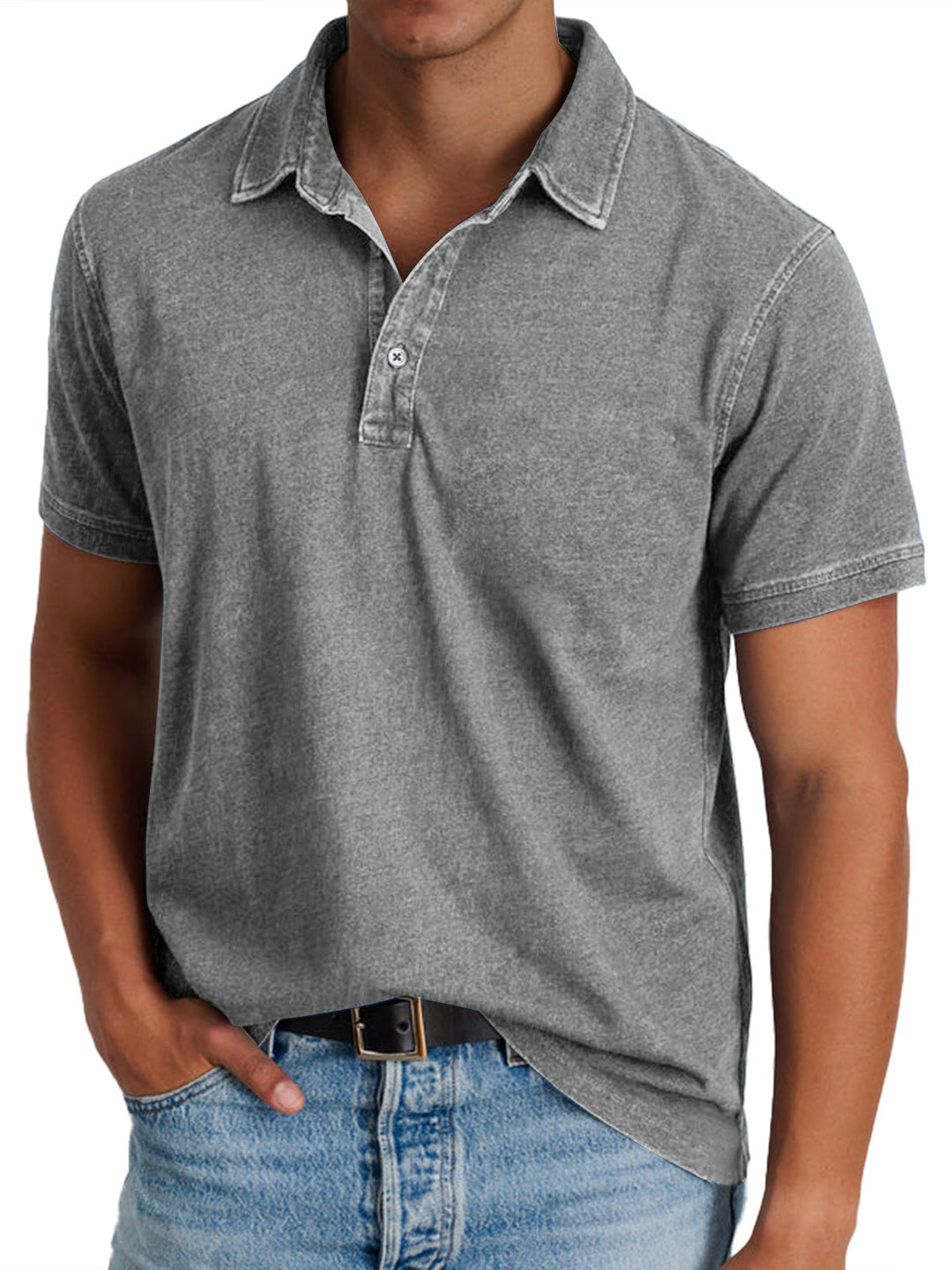 Men’s Long Sleeve Polo Shirt Refined Collar and Tailored Fit 2