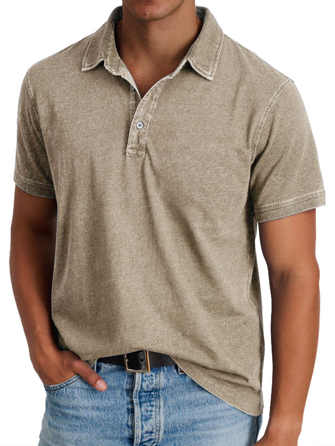 Men’s Long Sleeve Polo Shirt Refined Collar and Tailored Fit 5