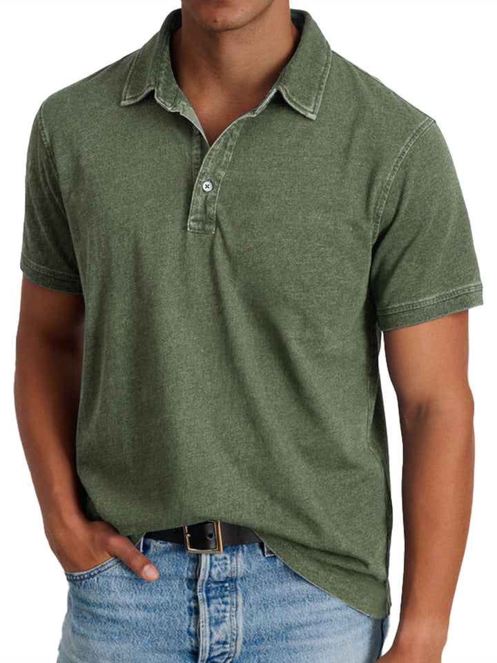 Men’s Long Sleeve Polo Shirt Refined Collar and Tailored Fit 6