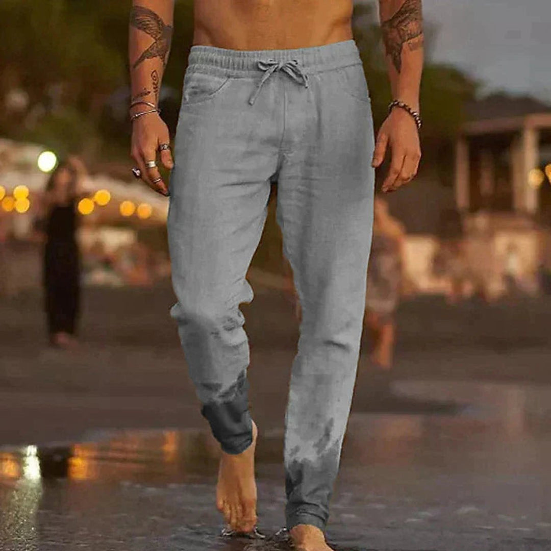 Men’s Relaxed-Fit Linen Pants Drawstring Waist Summer Style 2