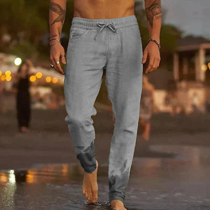Men’s Relaxed-Fit Linen Pants Drawstring Waist Summer Style 2