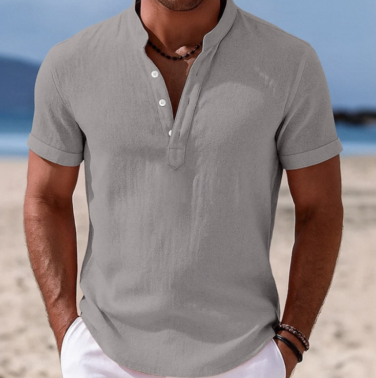 Men’s Short Sleeve Button-Up Shirt Lightweight Summer Style 2