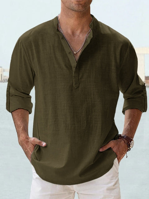 Men’s Tailored Fit Breathable Button-Up Shirt for Casual and Formal Wear 10