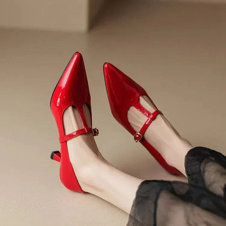 SOLENELLE – OLYSA PATENT LEATHER KITTEN HEELS