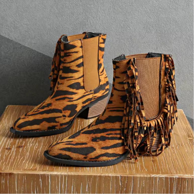 Zora | Luxury Fringe Ankle Boots