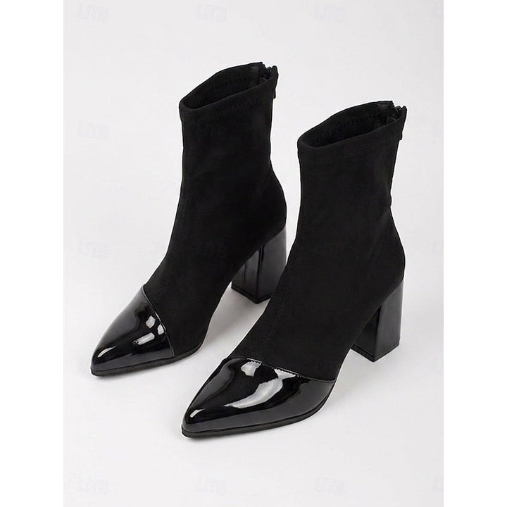 Women’s Ankle Boots Cap-Toe Chunky Heel Design 0