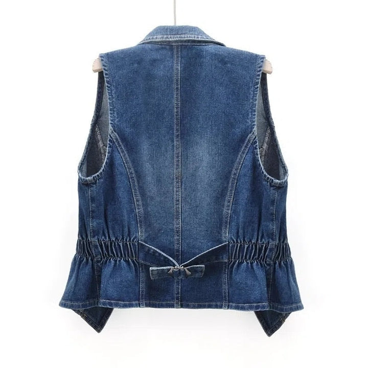 Women’s Black Long Vest Casual Open Front Layering Piece 1