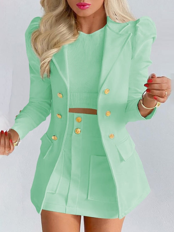 Women’s Blazer and Skirt Set Elegant Floral Design 9
