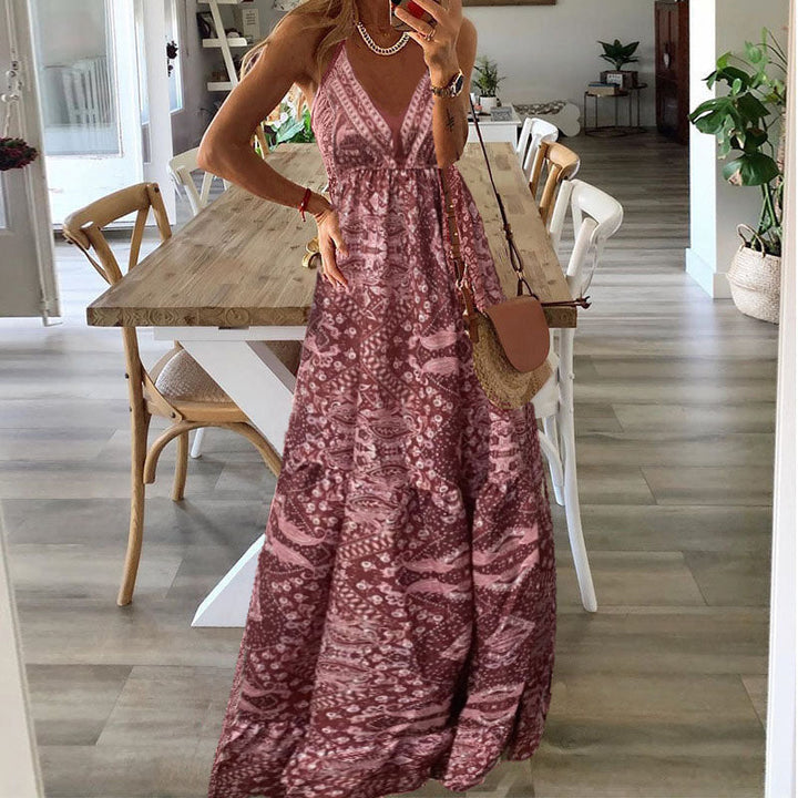 Women’s Boho Maxi Dress Flowy V Neck for Summer Style 4