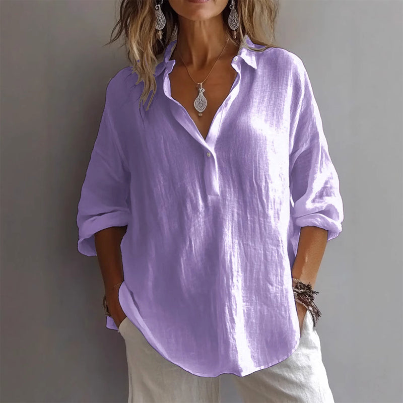 Women’s Casual Blouse Lightweight Linen Blend 0