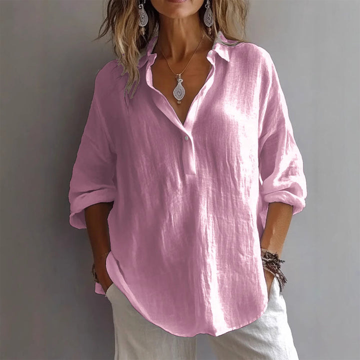 Women’s Casual Blouse Lightweight Linen Blend 1