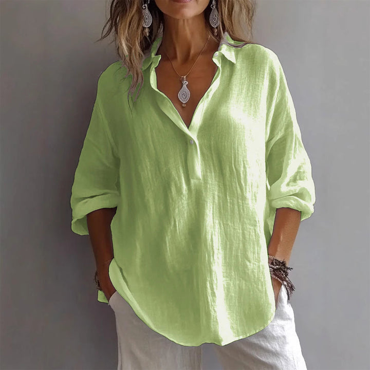 Women’s Casual Blouse Lightweight Linen Blend 2
