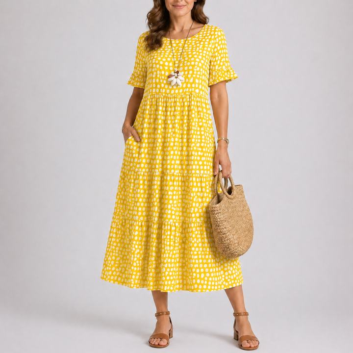 Women’s Casual Polka Dot Midi Dress Lightweight Summer Style 2