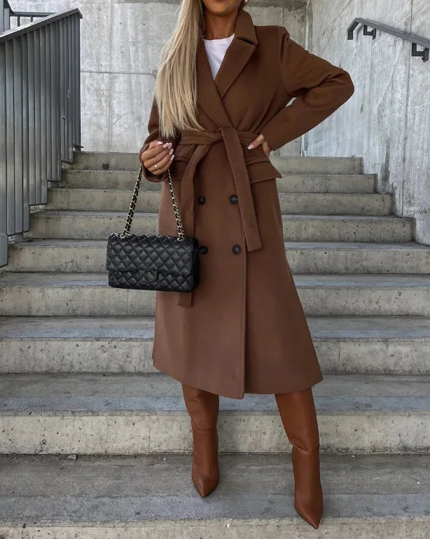 Women’s Classic Long Sleeve Trench Coat Elegant Winter Style 2