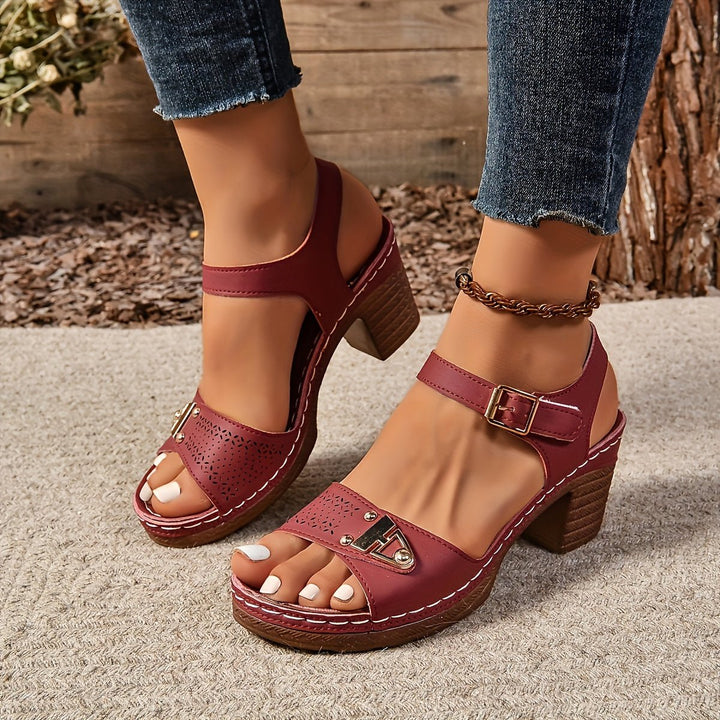 Women’s Cross-Strap Sandals Block Heel Comfortable Design 9