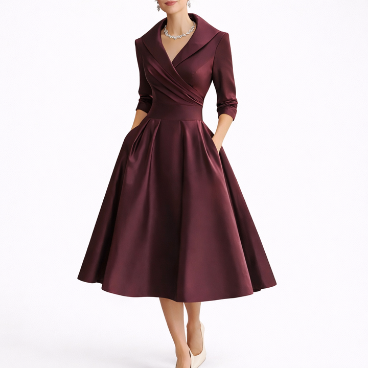 Women’s Elegant A-Line Midi Dress Versatile for Formal and Semi-Formal Occasions 4