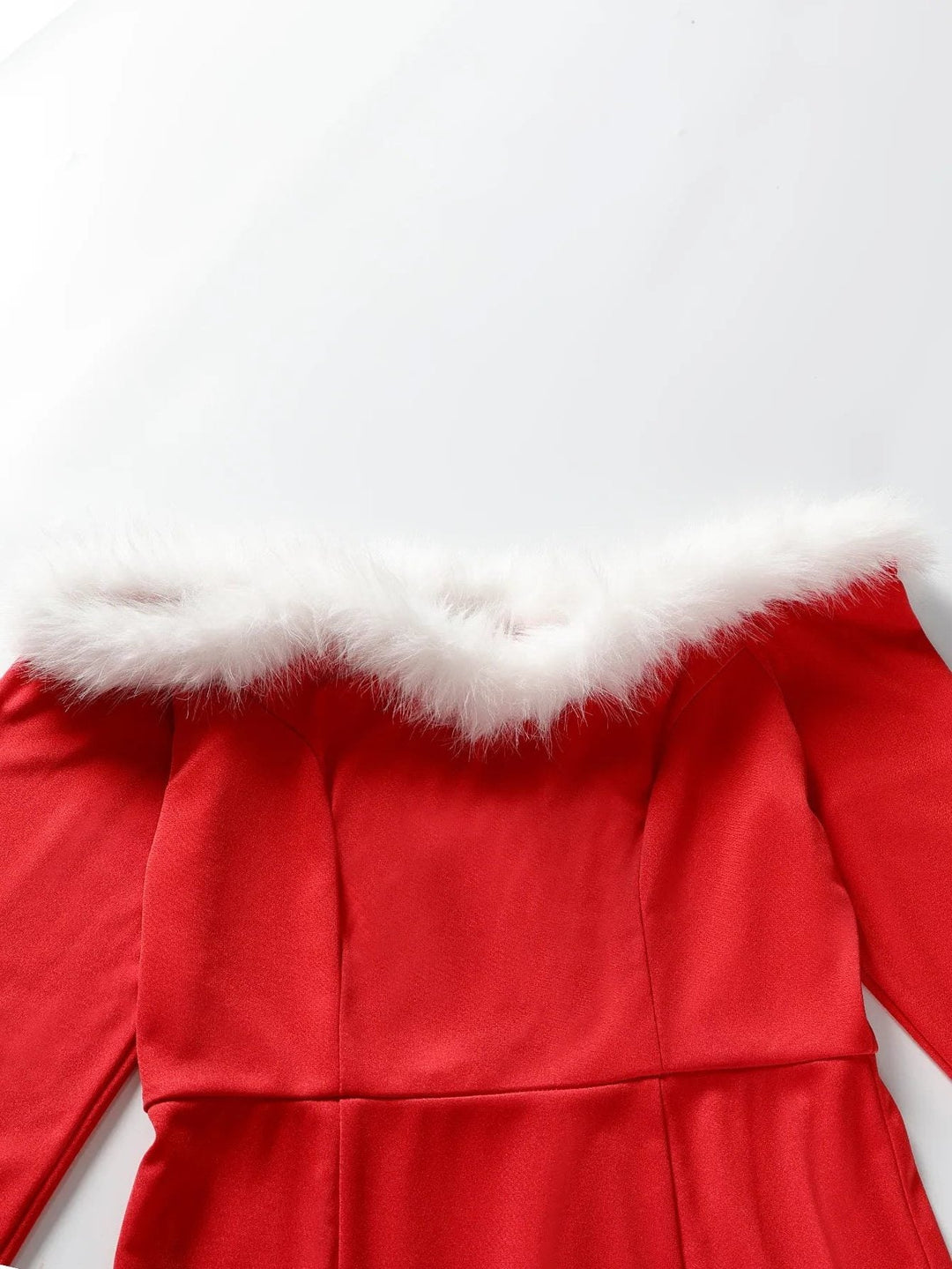 Women’s Elegant Maxi Dress with Faux Fur Trim for Formal Holiday Events 6