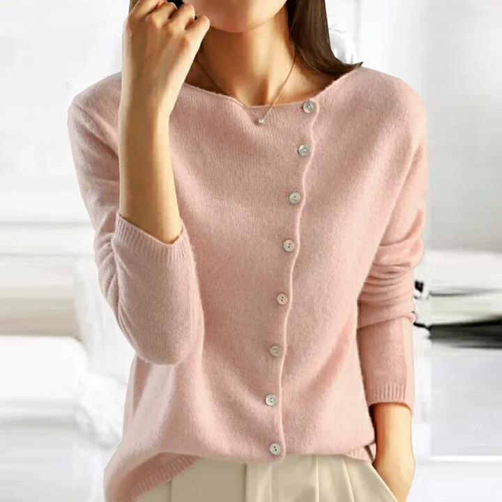Women’s Elegant V-neck Button Sweater Timeless Style and Comfort 1