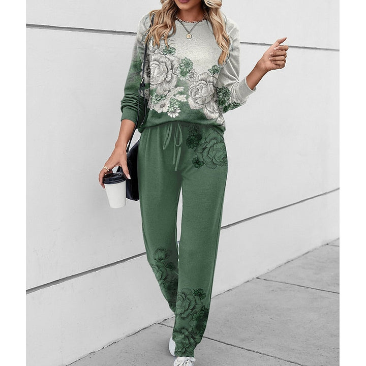 Women’s Floral Lounge Set Relaxed Fit Two-Piece Loungewear 1