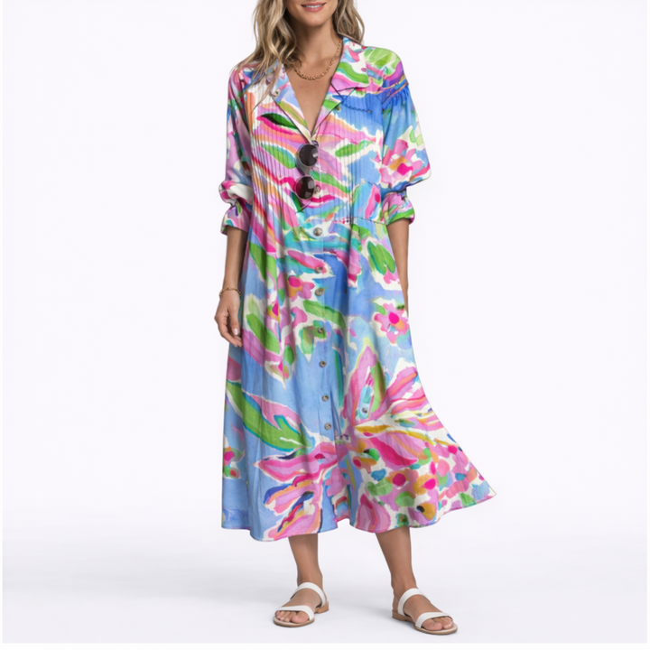 Women’s Floral Maxi Dress Lightweight Flowing Summer Style 3