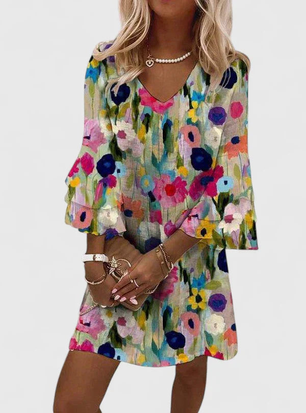 Women’s Floral Mini Dress Playful A-Line Summer Style 0