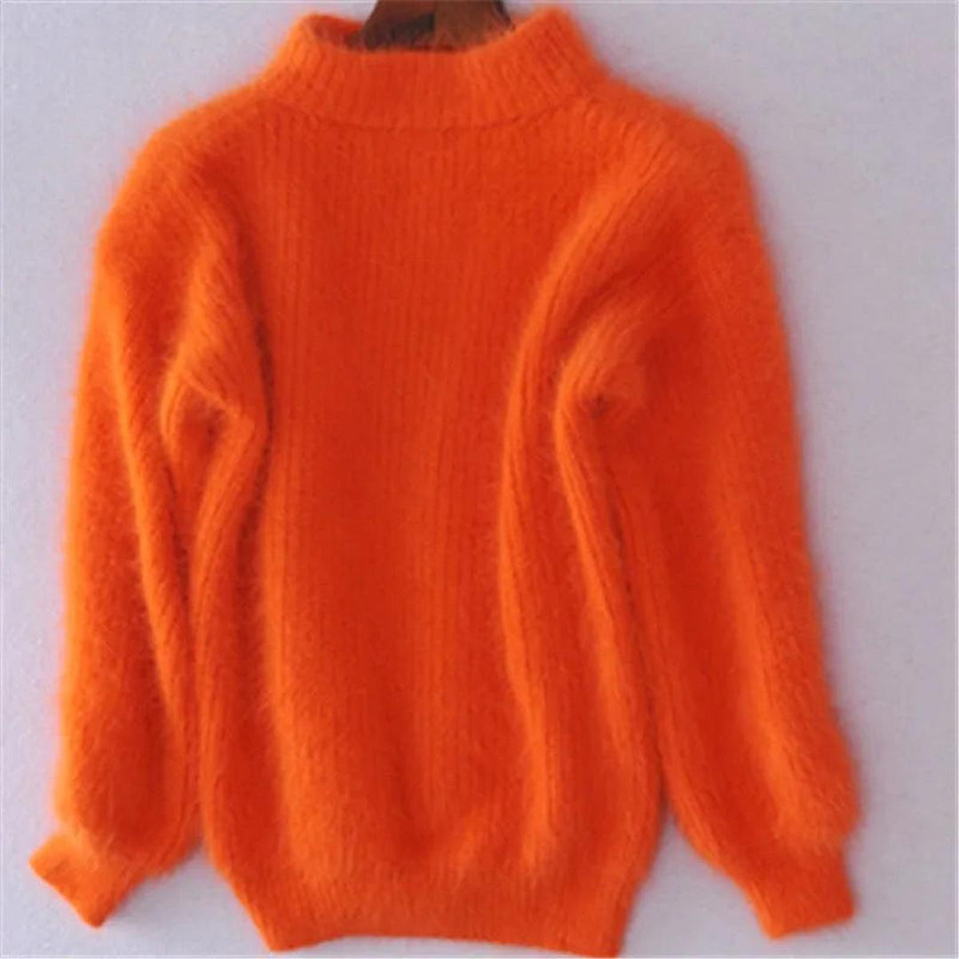 Women’s High Neck Knit Sweater Cozy Relaxed Fit 4