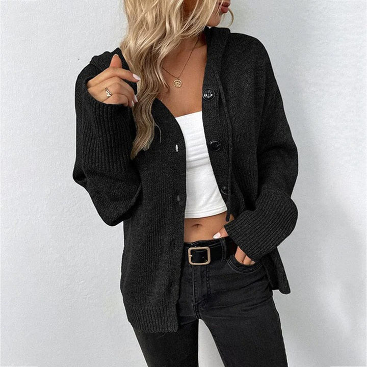 Women’s Hooded Cardigan Cozy Knit Open Front Long Style 3