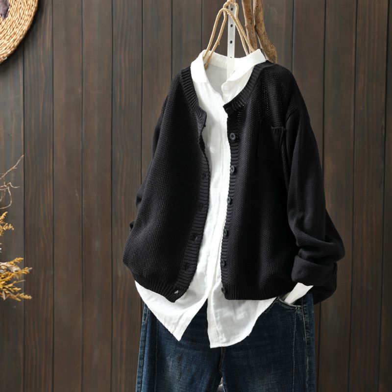 Women’s Knit Cardigan with Button Detail Cozy Relaxed Fit 4