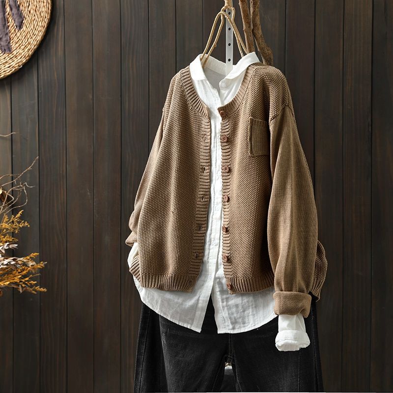 Women’s Knit Cardigan with Button Detail Cozy Relaxed Fit 5