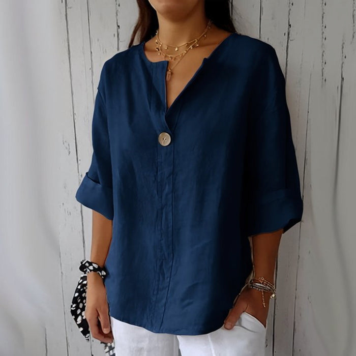 Women’s Lightweight Linen Blouse Relaxed Fit for Summer Style 1