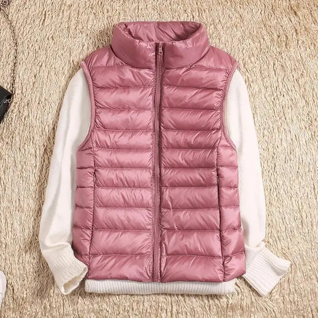 Women’s Lightweight Puffer Vest Zip Front Quilted Design 1