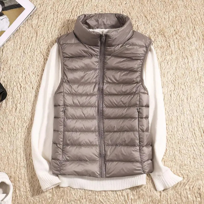 Women’s Lightweight Puffer Vest Zip Front Quilted Design 10