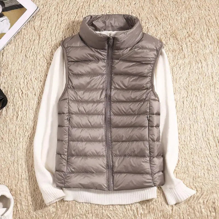 Women’s Lightweight Puffer Vest Zip Front Quilted Design 10