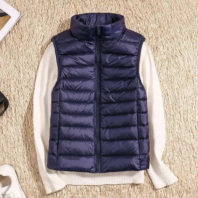 Women’s Lightweight Puffer Vest Zip Front Quilted Design 11