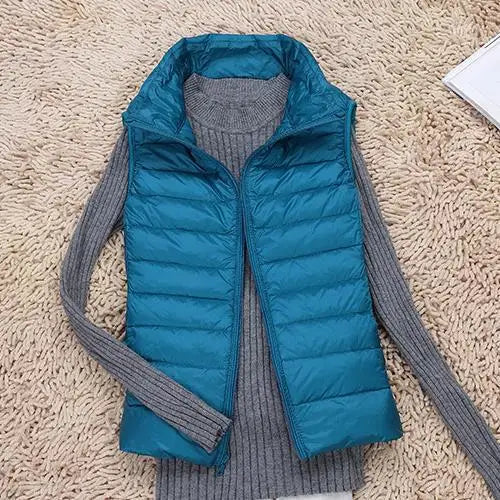 Women’s Lightweight Puffer Vest Zip Front Quilted Design 2