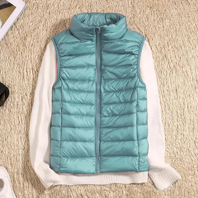 Women’s Lightweight Puffer Vest Zip Front Quilted Design 3