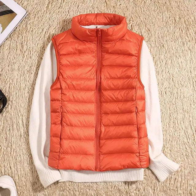 Women’s Lightweight Puffer Vest Zip Front Quilted Design 4