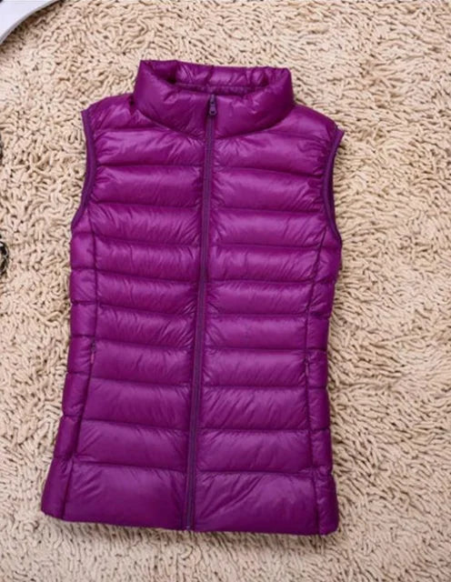 Women’s Lightweight Puffer Vest Zip Front Quilted Design 5
