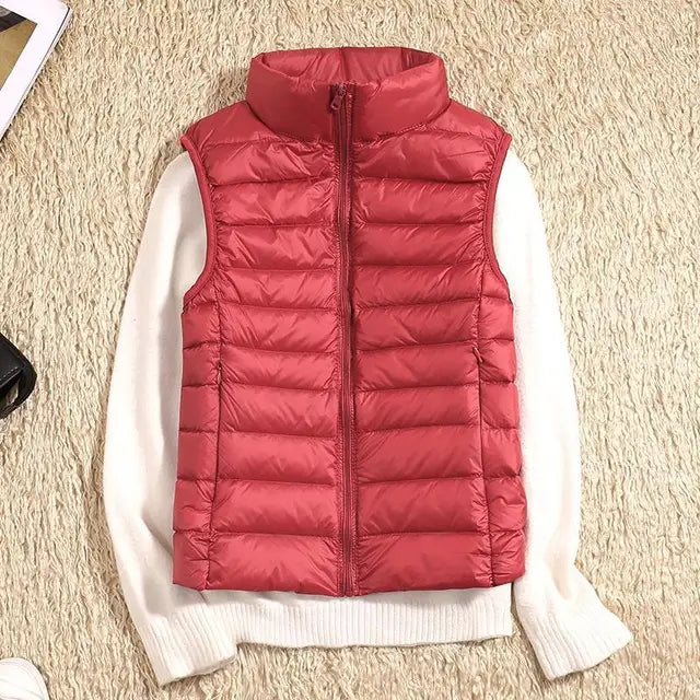 Women’s Lightweight Puffer Vest Zip Front Quilted Design 6