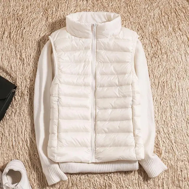 Women’s Lightweight Puffer Vest Zip Front Quilted Design 7
