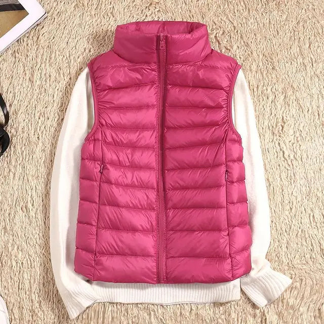 Women’s Lightweight Puffer Vest Zip Front Quilted Design 8