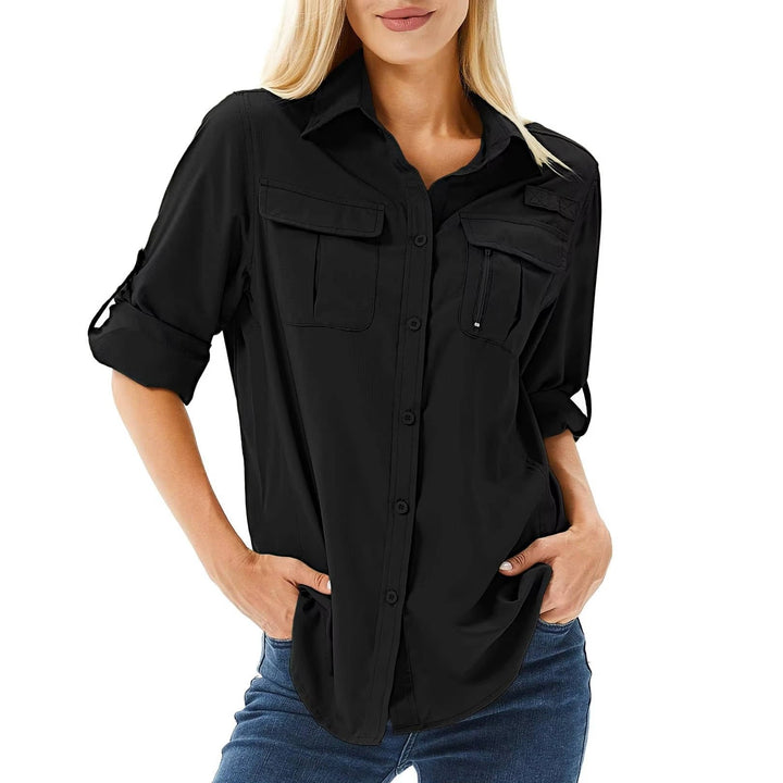 Women’s Long Sleeve Hiking Shirt Convertible Roll-Up Design 3