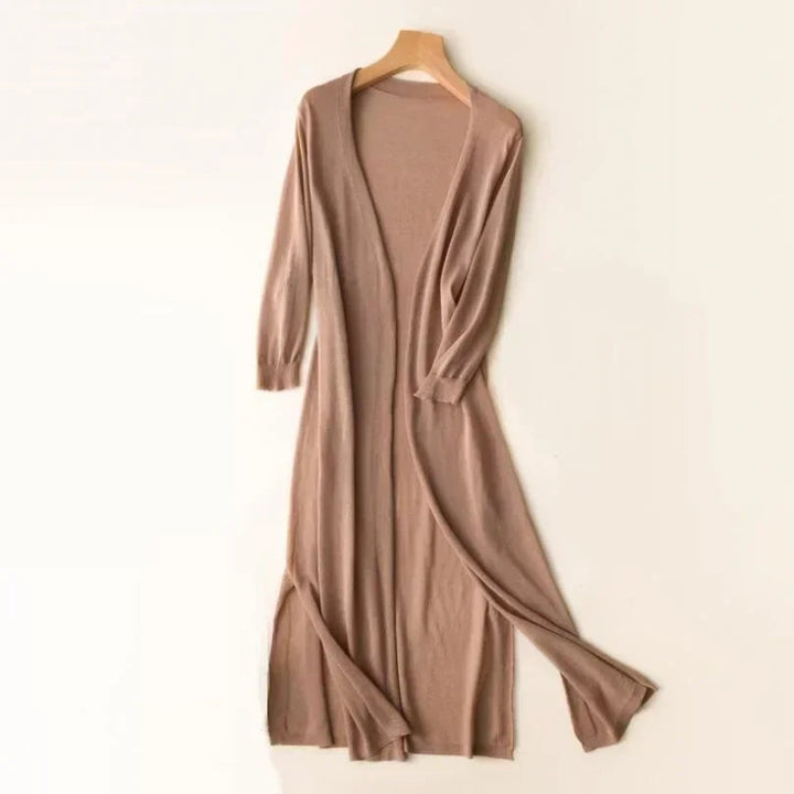 Women’s Long White Cardigan Lightweight Relaxed Fit 6
